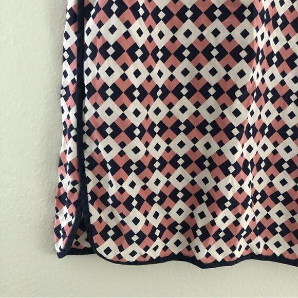 J crew 100% silk geometric print short sleeve blouse woman’s size 00 - Picture 3 of 8